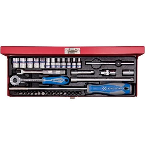 KING TONY - Coffret douilles de 39 pièces 1/4", cliquet 72 dents (1/3)