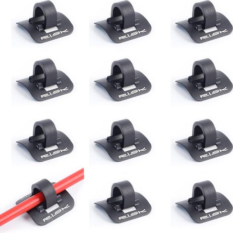 C Clips Bicycle Wire Seat Adhesive Cable Clips 3M Wire Seat with Adhesive Bracket 12 Pieces Aluminum Alloy Wire Holder for Bicycles, Mountain Bikes, Folding Bikes, Black (1/5)