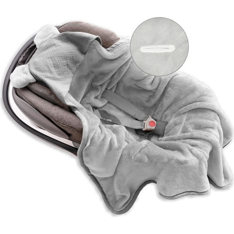 Manta de muselina Koala con capucha, 95x95 cm, gris (1/5)