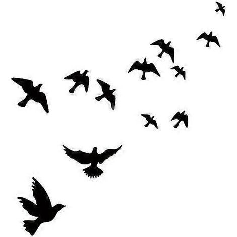 Sticker mural en PVC noir sculpté, motif oiseau, pour salon, canapé ou fond de télévision (1/5)