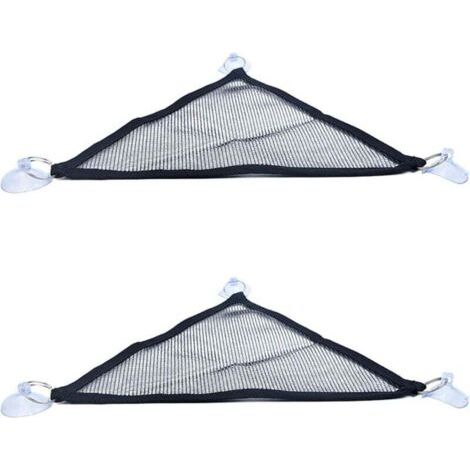 QORVA-Hamacs Reptiles en Maille pour Serpent lézard Reptile Lizards Serpent Hamac Lizard Lounger Corner Hamac pour Reptiles avec Ventouse Portable Mesh Respirant Lounger Convient aux Reptiles 2 Pièces