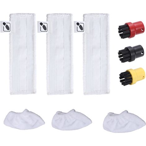 Karch Steam Cleaner Accessory Set: 3 Floor Squeegees, 3 Hand Squeegees, Steam Kit, 3 Small Round Brushes for Karchers (1/5)