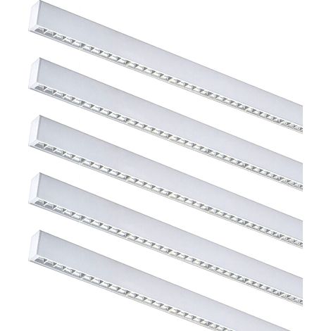 Réglette Suspendue LED 120cm 35W Blanc (Lot de 5) - Blanc Neutre 4000K - 5500K - SILAMP (1/2)