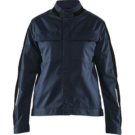 Giacca da lavoro industriale elasticizzata donna 4443 - Blu scuro/Nero L