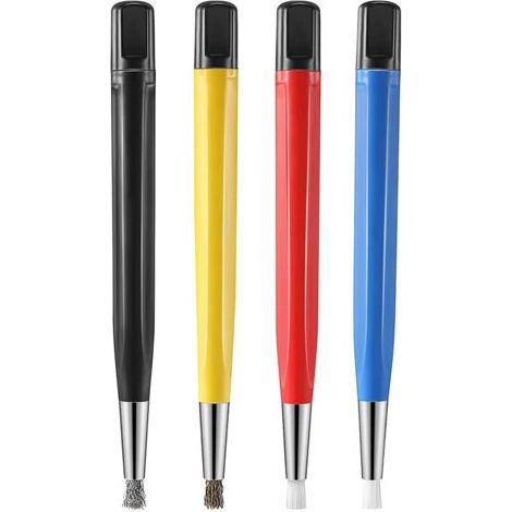 4 PièCes SéRies/Ensemble Stylo Brosse Antirouille Fibre de Verre/Laiton/Acier/Nylon Forme Montre Outil Nettoyage Polissage (1/5)