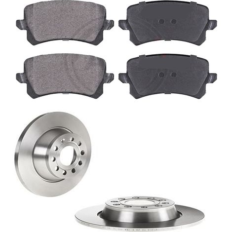 KIT FRENI POSTERIORI compatibile con VW PASSAT B7 (362) - DISCHI + PASTIGLIE OEM: P 85 108 , P 85 109 / 17628 , 17729 /SOSTITUZIONE DIRETTA/BASSA POLVERE/SILENZIOSO
