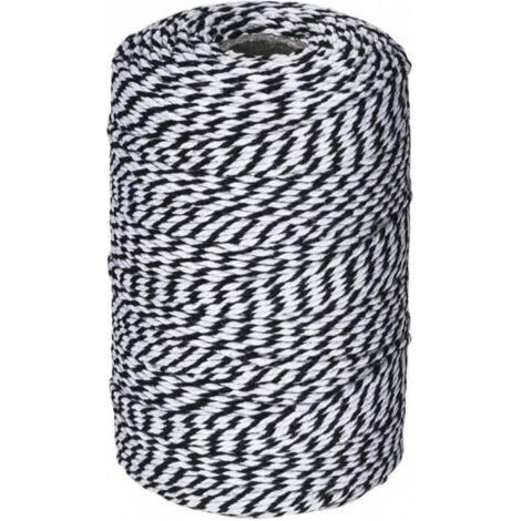 Ficelle noire et blanche, ficelle de boulanger en coton ficelle de cordon de coton pour les vacances (1/4)