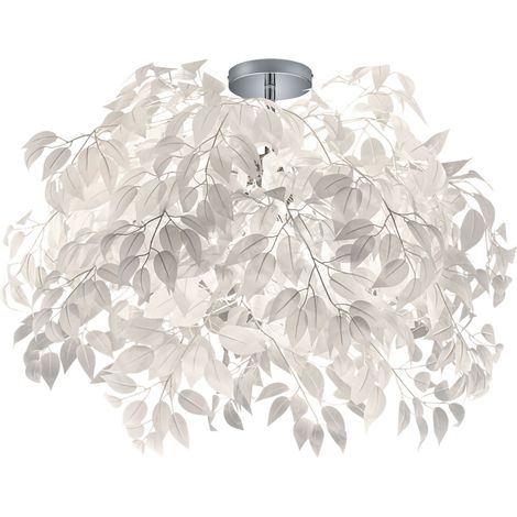 Plafón 3 Luces Leavy Blanco Hojas Lavables Ø70 cm Trio Iluminación
