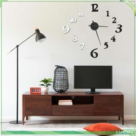 Horloge murale - 3D Design moderne - Noir et blanc - Diamètre 100 cm - Effet 3D (1/5)