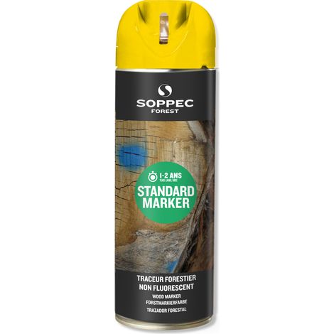 Bombe de peinture - Traceur forestier non fluorescent jaune 1-2 ans standard marker SOPPEC - 131902o