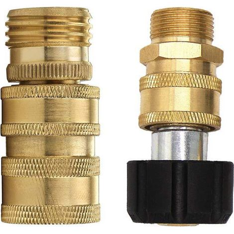 Raccord en Cuivre pour Nettoyeur Haute Pression - Adaptateur M22-14, Raccord Rapide, 3/8 Pouces pour Pistolet à Eau (1/3)