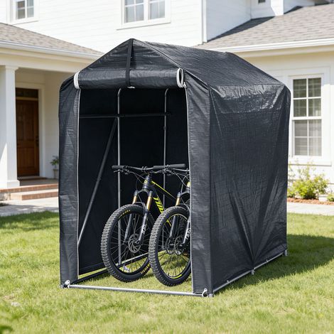 TolleTour Tenda Copribici da Giardino 187x100x165 cm, Senza Pavimento, PE 160g Anti-UV, Grigio