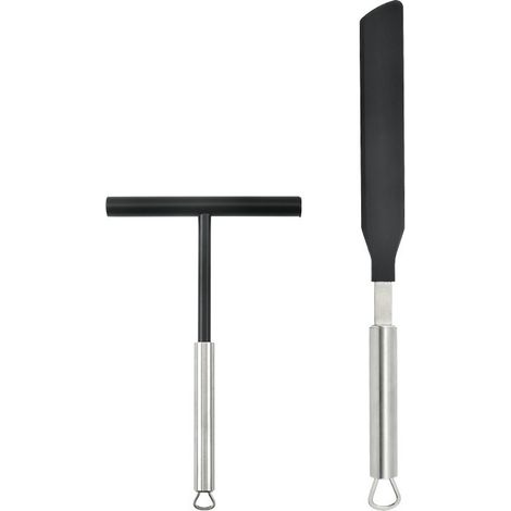 Diviseur de crêpes, diviseur de crêpes en acier inoxydable avec 1 spatule en Silicone, crêpière, diviseur de pâte à crêpes pour la cuisson
