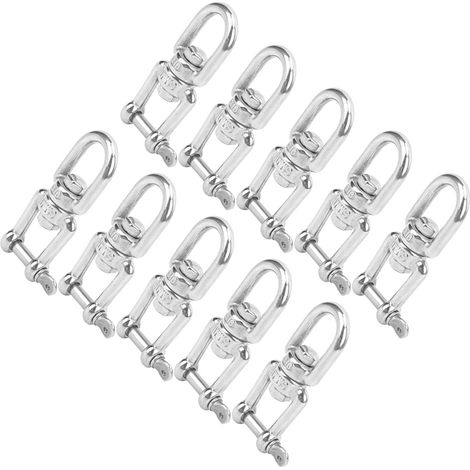 10 Pièces Mousquetons à Pivot en Acier Inoxydable avec Double Embout pour Accastillage M5 (1/5)