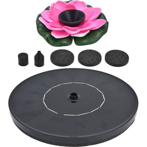 Fontaine solaire Lotus avec pompe à eau flottante, mini fontaine solaire pour bain d'oiseaux, bassin de jardin, piscine extérieure2