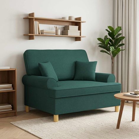 vidaXL Poltrona con cuscini Verde Scuro Tessuto (1/5)