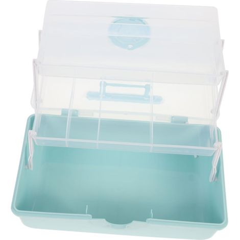 Boîte de rangement en plastique multifonctionnelle avec poignée et verrou sécurité . Grand organisat (1/5)