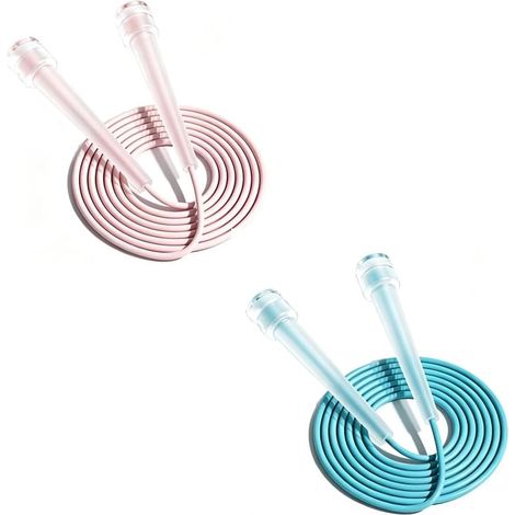 Skipping Rope for Adults 2.8 m Transparent Handle Blue Pink Skipping Rope Fitness Training Gymnastics Exercise Skipping Ropes Adjustable Jump Rope Fast