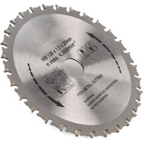 Industrielle runde Metalltrennscheibe für Werkzeugbau 136 x 1,5 x 1,2 x 20 mm, 30 Zähne (1/5)