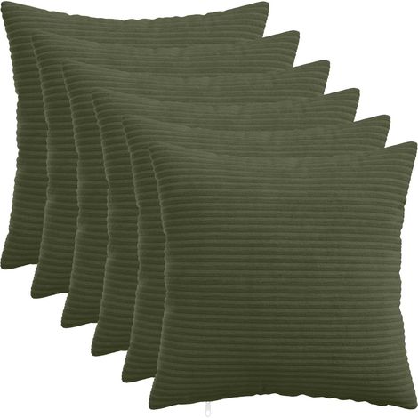 Federa 6 pcs HEERLEN Verde 50 x 50 cm corduroy vidaXL