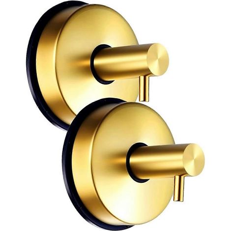 Saugnapfhaken für Glastürkränze, Saugnapfhaken für Duschen, Haken zum Aufhängen von Handtüchern (bohrfrei), goldfarben (1/5)