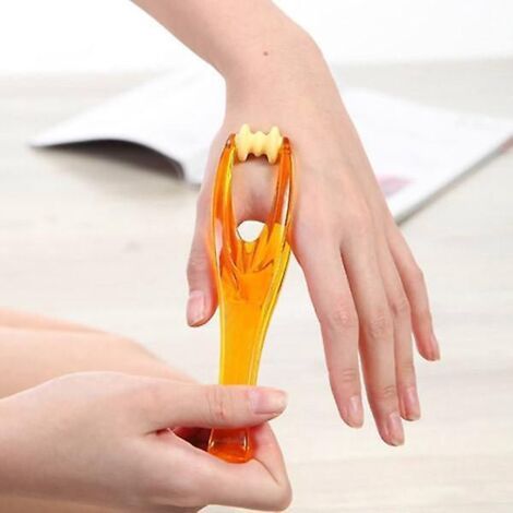Rouleau de massage pour les doigts et les mains (2 pièces), outil de massage pour la circulation sanguine, double rouleau en caoutchouc pour soulager les articulations. (1/5)