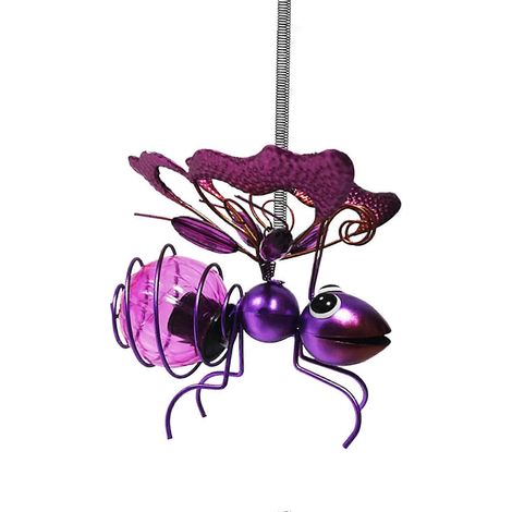 Lampe solaire papillon décorative pour jardin extérieur, en métal violet, pour terrasse ou porche, à énergie solaire (1/5)