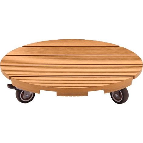 supporto per piante nature con ruote WPC 8.6x38 cm