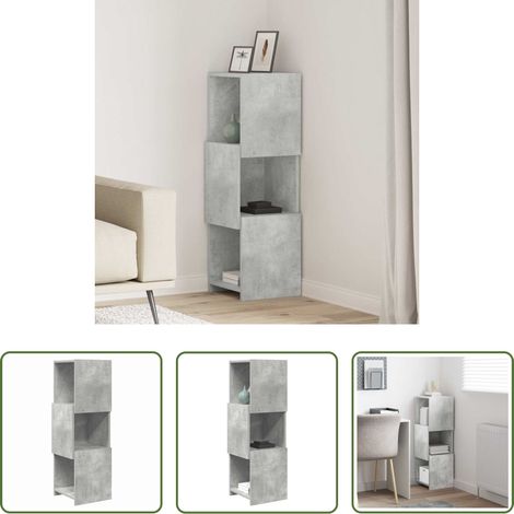 Rangement - Meuble d'angle Gris béton 30,5x30x95cm Bois d'ingénierie (1/5)