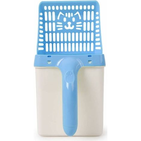 Pelle à litière intégrée pour chat 30 15 16cm bleu (1/5)