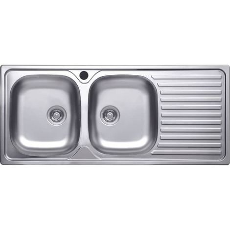 Lavello 116x50 SA138 2 vasche e gocciolatoio destro