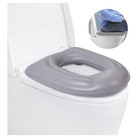 Aufblasbares Toilettensitzkissen, erhöhtes, donut-förmiges Sitzkissen, höhenverstellbarer Toilettensitz, PVC-Material, speziell entwickelt für Erwachsene, ältere Menschen und Menschen mit Behinderunge (1/5)