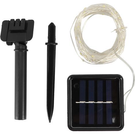 10 m lange Solar-Lichterkette mit 100 LEDs aus Kupferdraht, warmweiß, für die Gartendekoration (1/5)