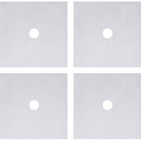 Protège-brûleurs de cuisinière, argentés, 27 x 27 cm, en PTFE antiadhésif, lot de 4. (1/5)