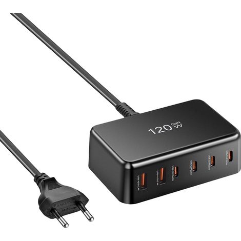 Rapide USB C Chargeur Multiport pour Tlphone120W 6 Ports (1/5)