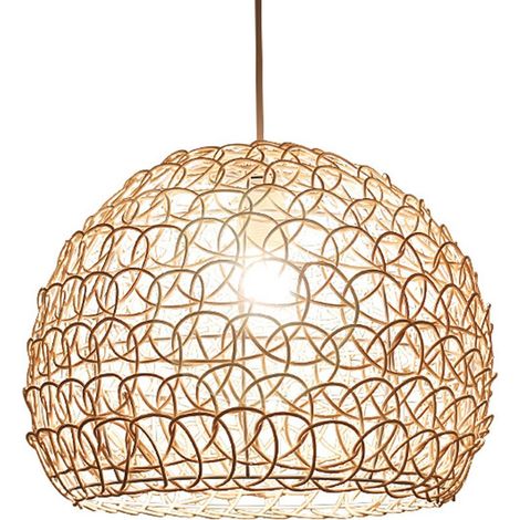 Lustre suspension en bambou tissé 25 cm Abat-jour rotin naturel Hauteur réglable Pour salons et restaurants (1/4)