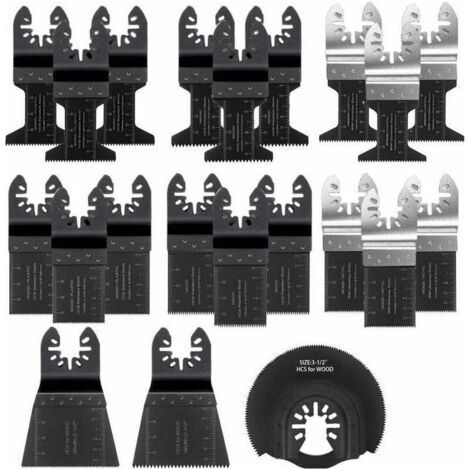 Oscillating Saw Blade, 21PCS Mixed Multi-Tool Kit, with Universal Quick Release Oscillating Multi-Tool Accessories for General Multi-Tool Cutting (Black)..