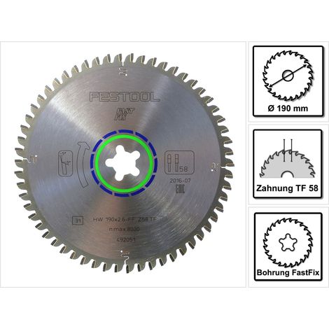 Festool Spezial-Sägeblatt 190x2,6 FF TF58 – 492051