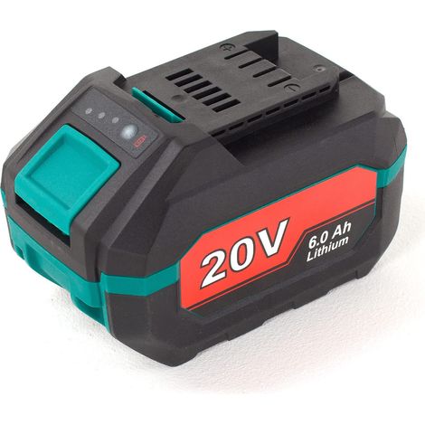 NAC B-60-LI-20V - Batería de Ion de Litio (6,0 Ah, Accesorio para Herramientas eléctricas, tensión de la batería 20 V, lámpara LED, sin Efecto Memoria)