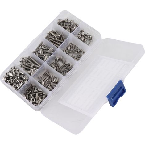 Kit d'assortiment de 340 vis à tête fraisée cruciforme M3 en acier inoxydable (1/5)