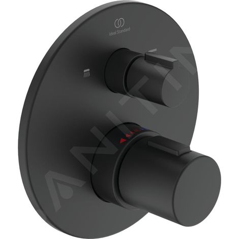 Thermostat de baignoire IS UP Ceratherm T100, kit 2, rosace diamètre 163 mm, noir soie (1/5)