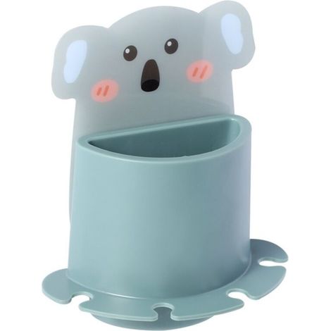 Cartoon Toothbrush Holder, Toilet Storage Box, Suction Wall Type, Bathroom Toothbrush Box Accessories (Blue Koala Olan) (1/5)