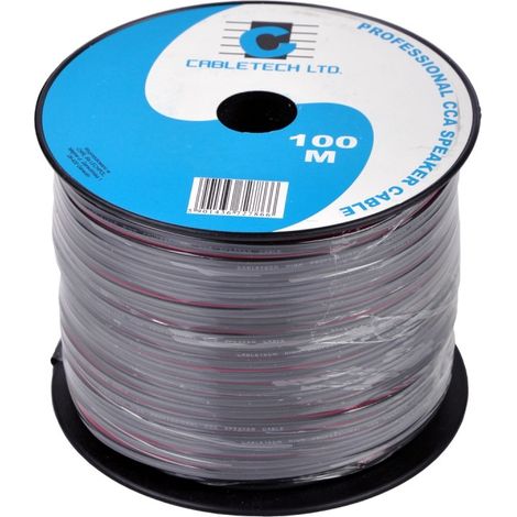Câble d'enceinte CCA Cabletech 2 x 0,16 mm² 100 m noir rouge