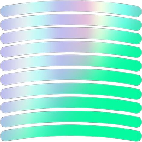 Autocollants réfléchissants arc-en-ciel pour roues de vélo - Lot de 10 argentés (1/2)