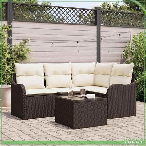 Ensemble de canapé de jardin - FAFEICY - 3354357 - Modulaire - Rangement intégré - Polyrotin gris (1/5)