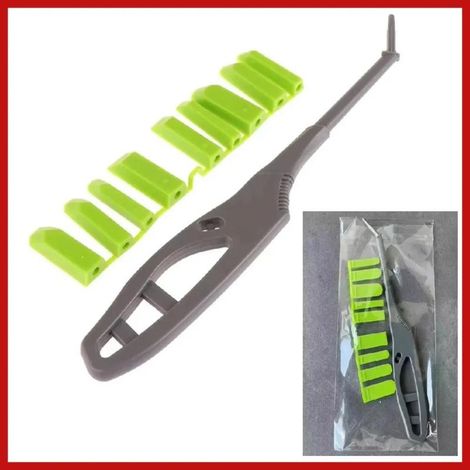 Irovami Ensemble de grattoirs multifonctionnels en silicone : grattoir d'angle, spatule d'angle pour colle à verre, élimine les résidus de colle. Outils de couturière multi-angles, ensemble de dix piè (1/5)