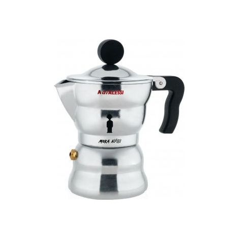 Alessi AAM33-1 Caffettiera espresso 1 tazza in alluminio colore Nero
