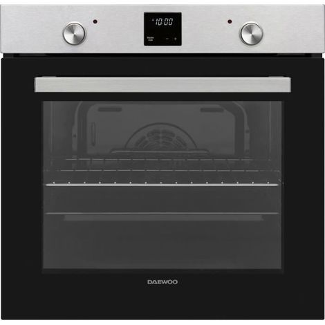 Four encastrable - Pyrolyse - Chaleur pulsée - DAEWOO - BO7PR28MINM - Inox - Porte froide - 59,5 x 57,5 x 59,5 cm (1/2)