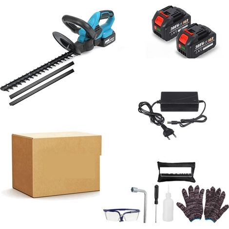 21V sans Fil Taille-haie ménage Jardin Tondeuse scie à élaguer Tondeuse à Gazon électrique Taille-haie Outil de Jardin (Color : with 2 Battery Set, Size : Small) (1/5)