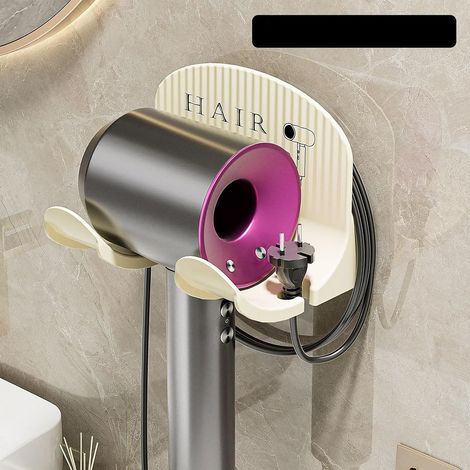 Support de sèche-cheveux mural pour salle de bain Blanc cassé pour la fête des mères (1/5)